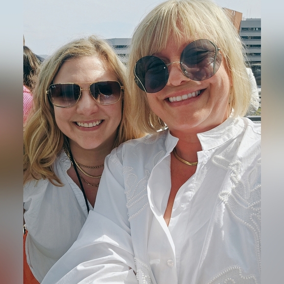 H&M Oversized White Poplin Embroidered Beaded Top Size XL - Picture 5 of 5